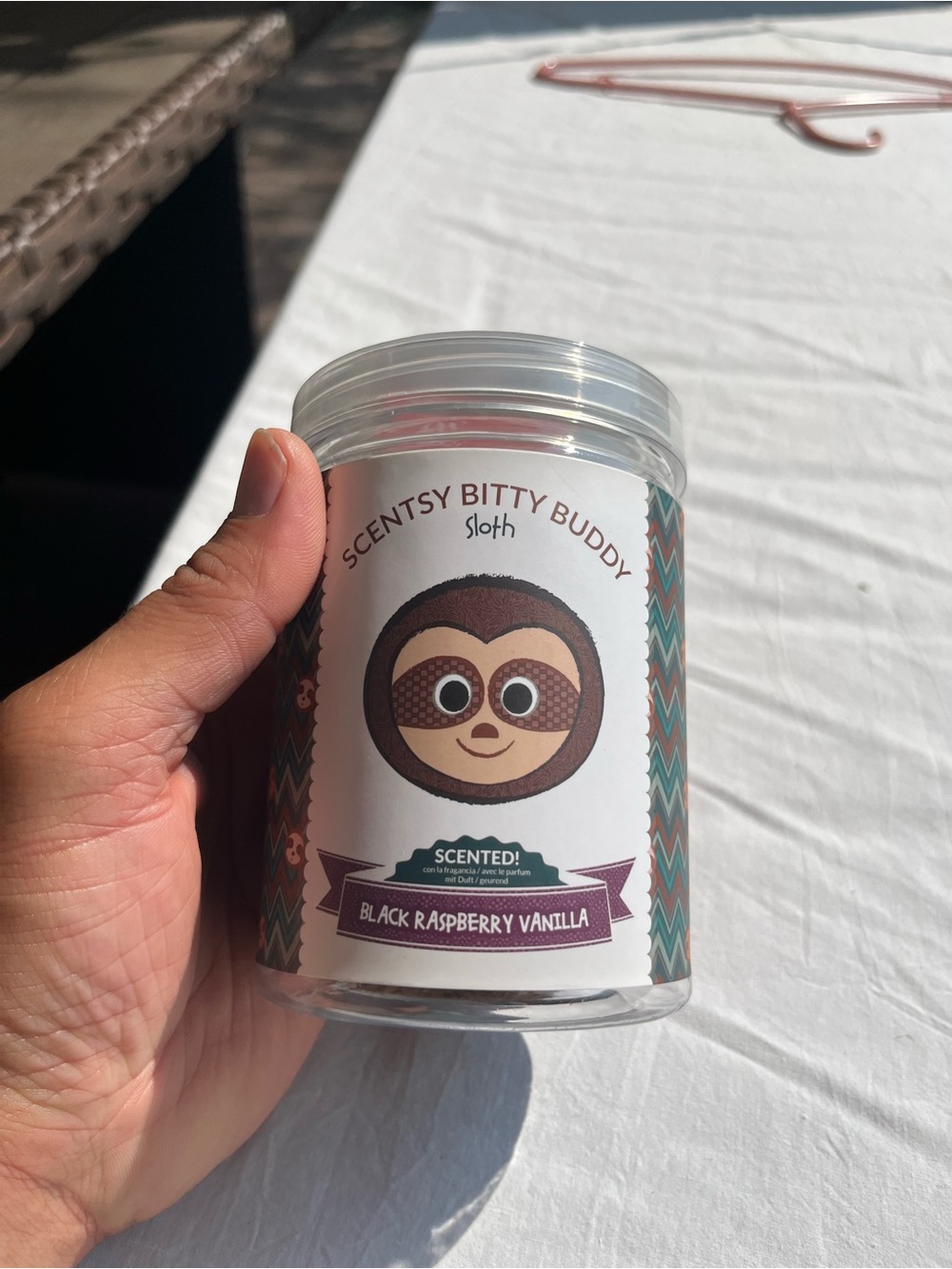 Scentsy Bitty Buddy Sloth Plush Jar - Brown & Cream